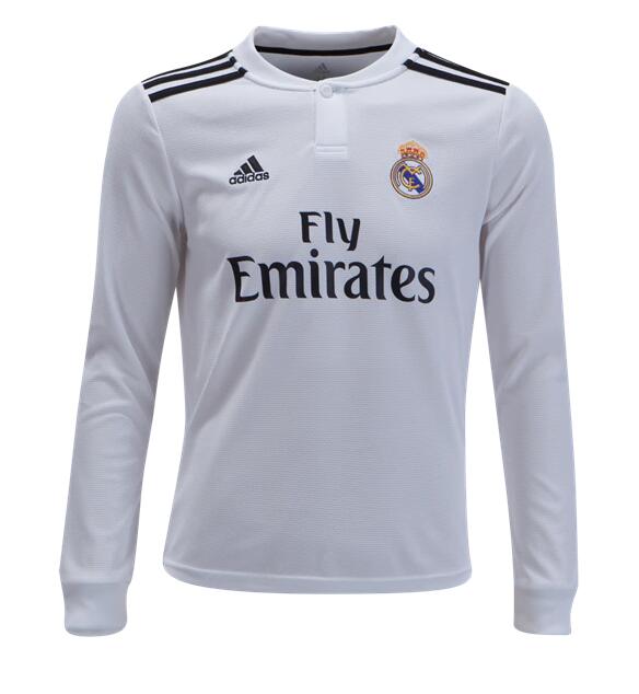 Camiseta Real Madrid 1a Equipacion 2018 Manga Larga JUNIOR