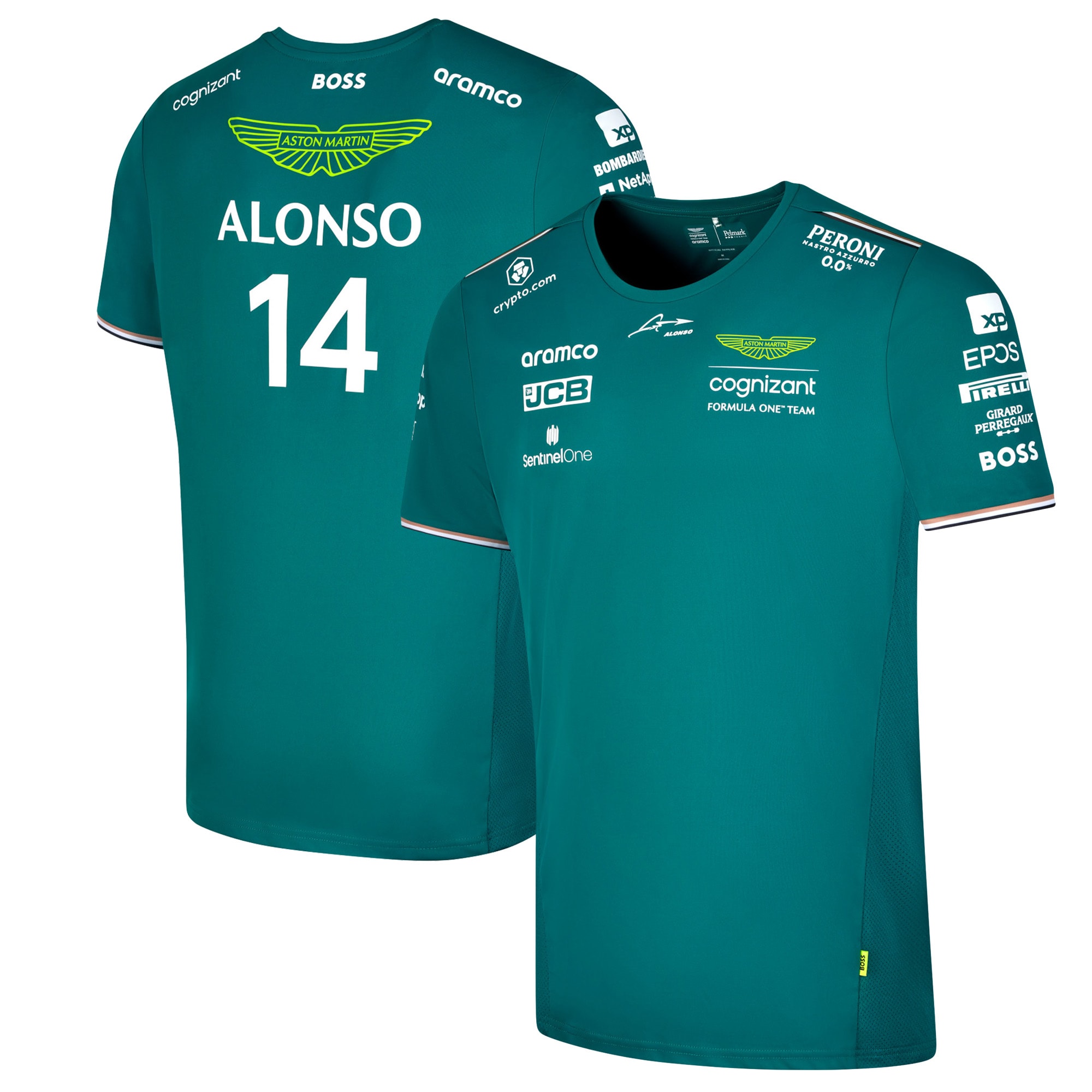 Camiseta Del Equipo Aston Martin Aramco Cognizant F1 2023 ALONSO 14 Niño