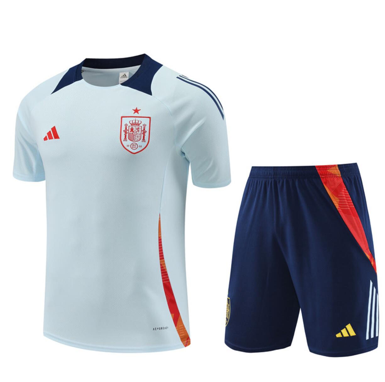 Camisetas España Pre-Match Azul (Hombre/Niño) 24/25 + Pantalones
