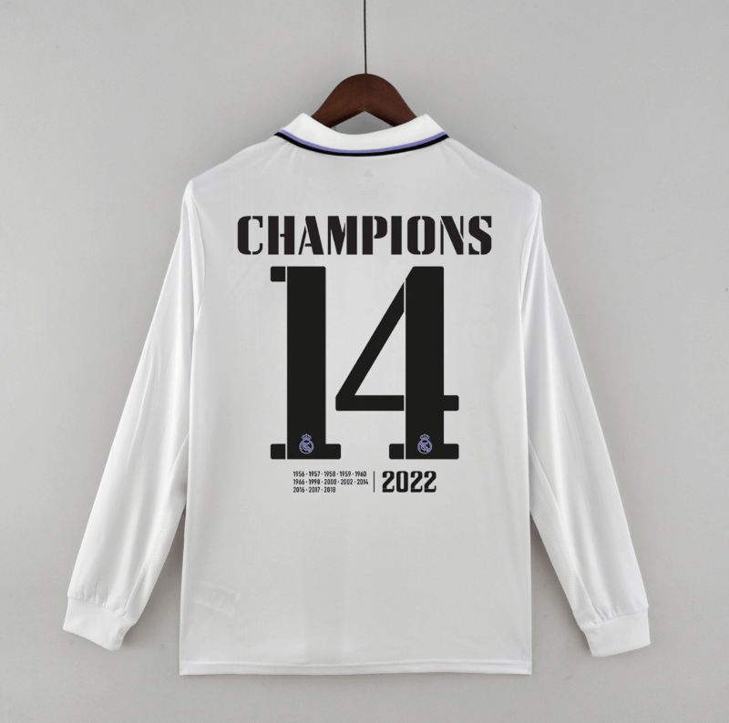 Camiseta 22/23 Real M adrid 14 Champions Liga De Campeones De La UEFA ML
