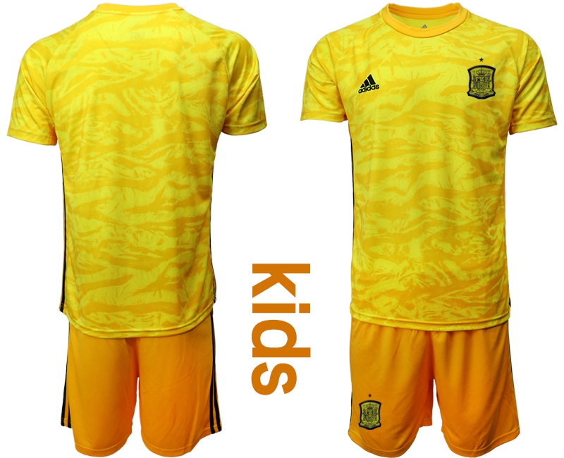 Camiseta España Portero En Amarilla 2020 Edición Copa De Europa Nino