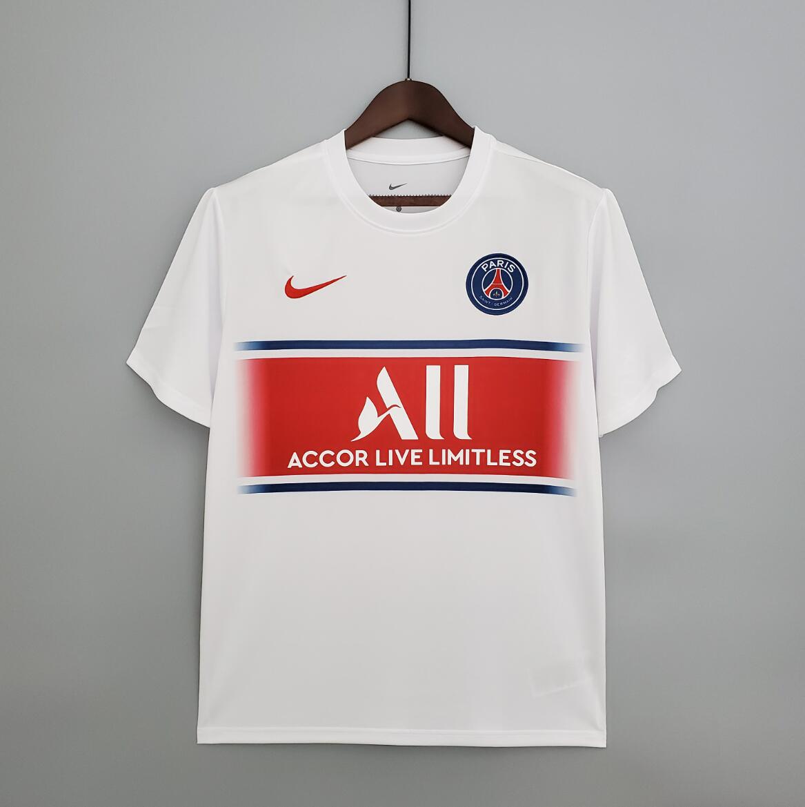 Camiseta Paris Saint-Germain FC Training 2021-2022 Roja Y Blanca