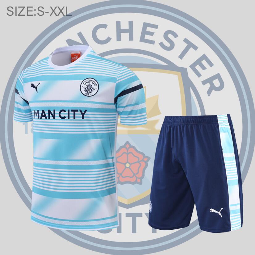 Camiseta 22/23 Manchester City Traje De Entrenamiento Entrenamiento Previo Al Partido + PANTALONES