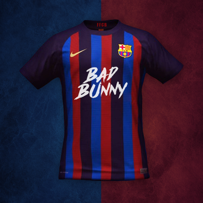 Camiseta BARCELONA Edición Limitada De BAD BUNNY La 1a Equipación Masculina Del FC