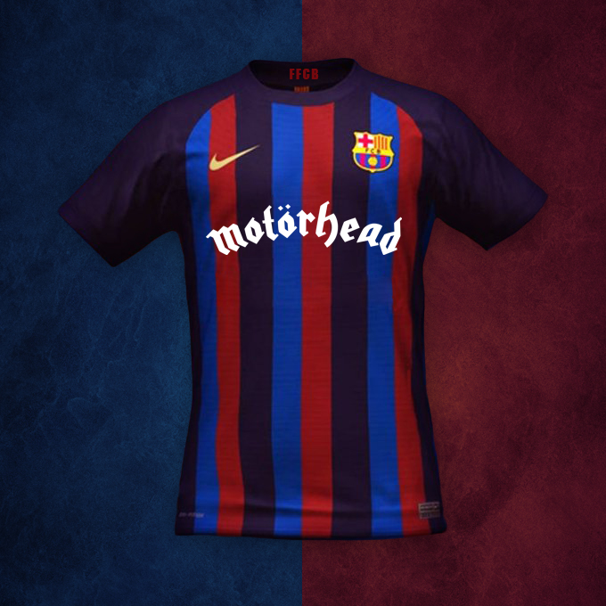 Camiseta BARCELONA Edición Limitada De Motörhead La 1a Equipación Masculina Del FC