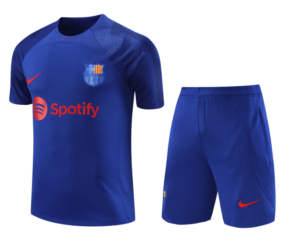 Camiseta FC Barcelona Pre-Match 23/24 Azul + Pantalones