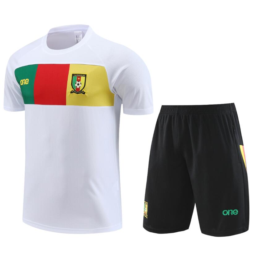 Camiseta Le Coq Sportif Camerún Pre-Match 23/24 Blanco + Pantalones