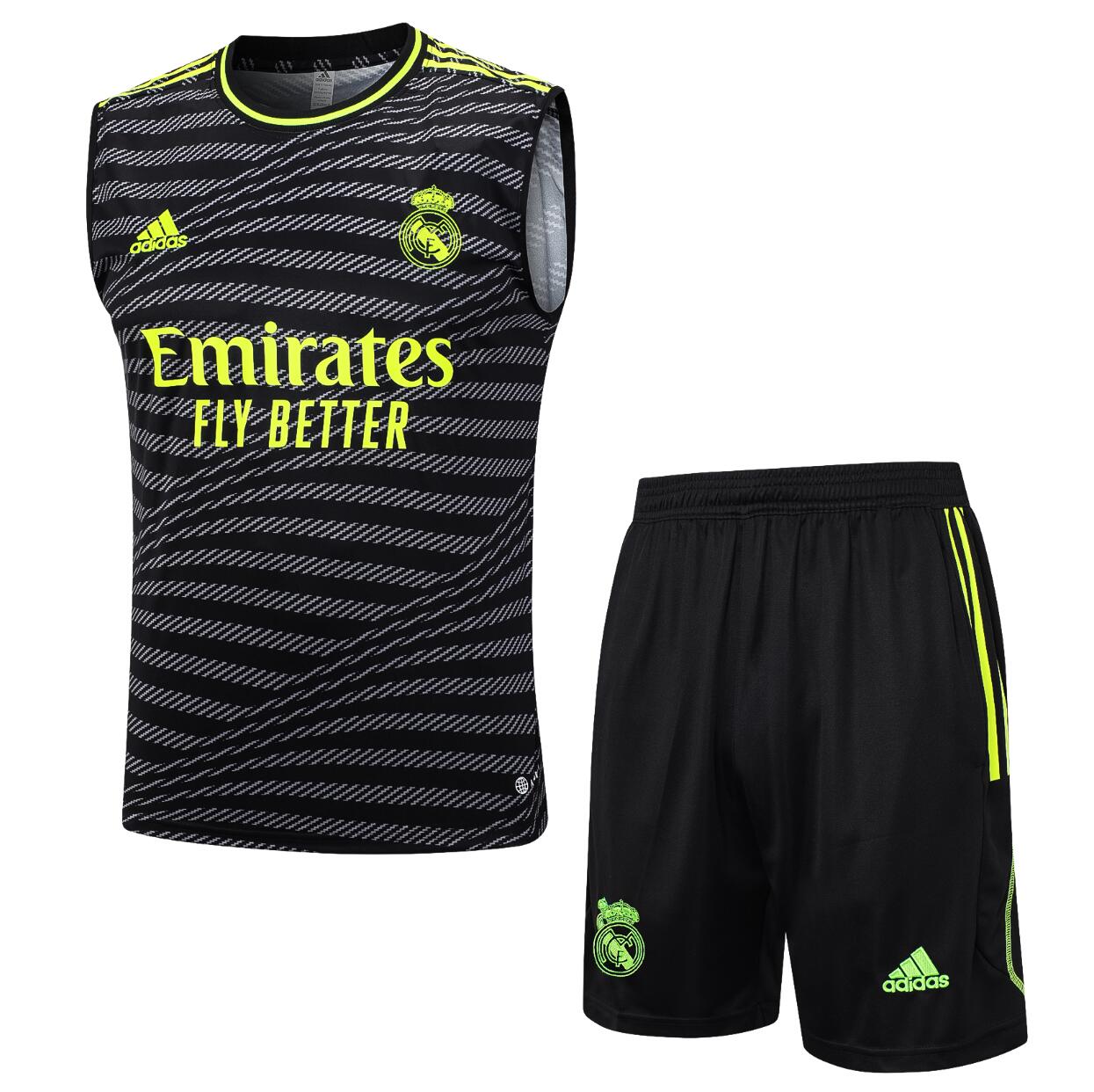 Camiseta Sin Mangas Real M adrid CF Pre-Match Negro 23/24 + Pantalones
