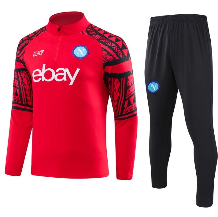 Sudadera Fc Napoli EA7 23/24 Rojo Niño + Pantalones