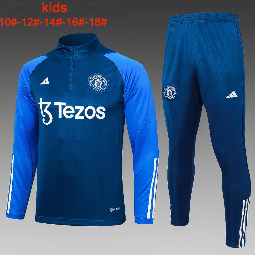Sudadera Manchester United Training 23/24 Azul Niño + Pantalones