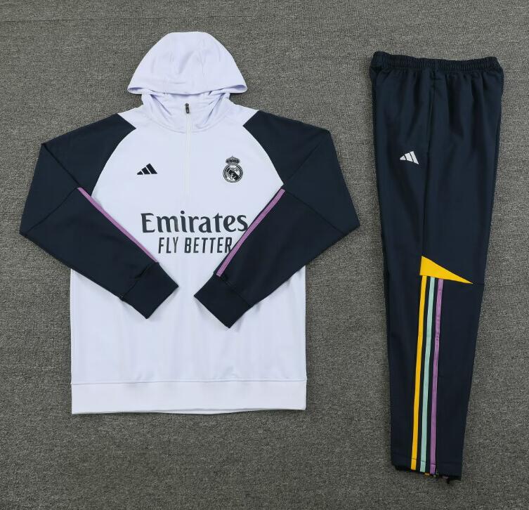 Chandal Real Madrid 2023/2024 Con Capucha Blanco 