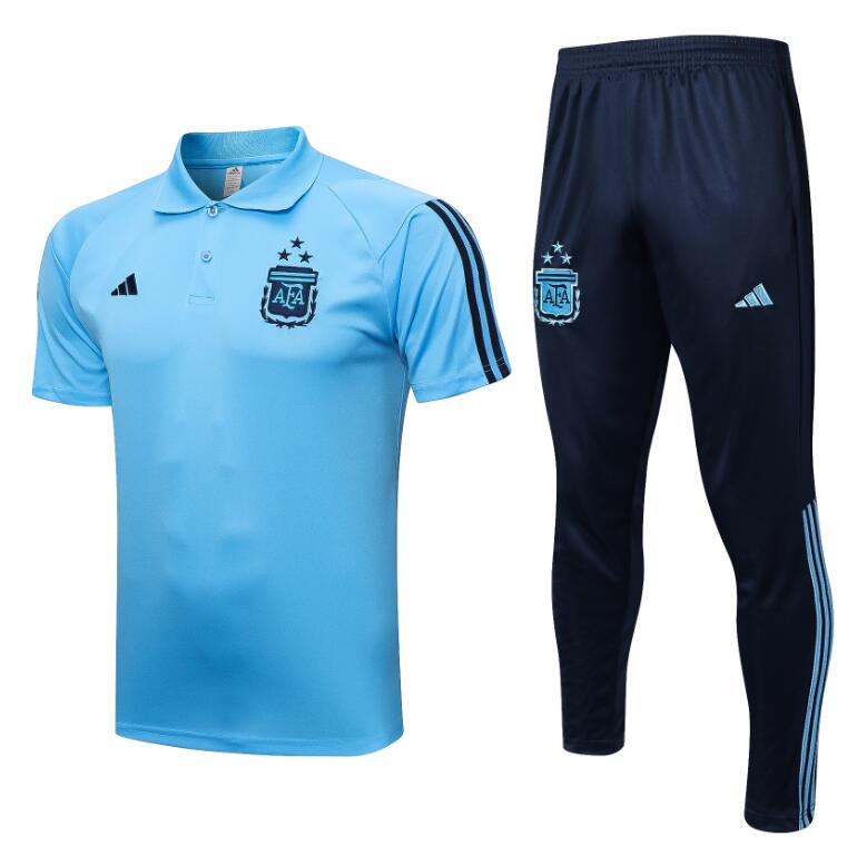 Camiseta Argentina Pre-Match 2022 3 Estrellas Azul Claro