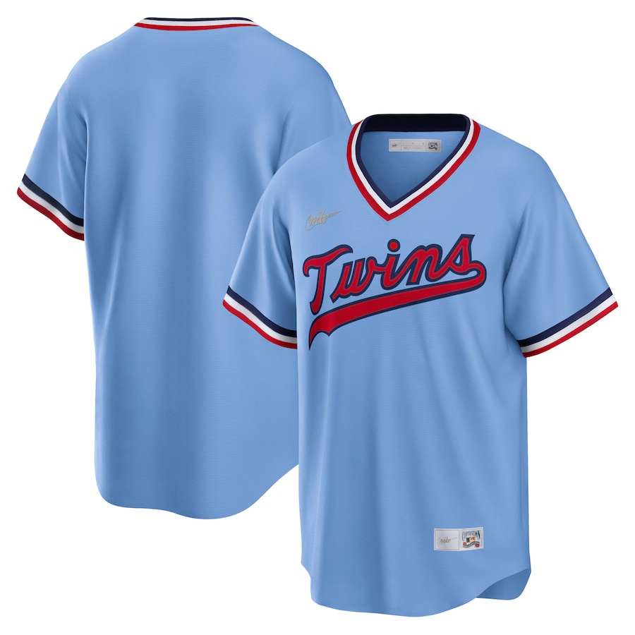 Camiseta Azul Minnesota Twins Road Cooperstown Collection