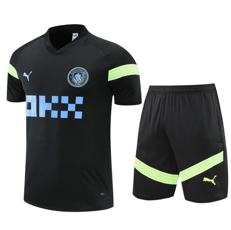 Camiseta Manchester City Pre-Match 22/23 Negro + Pantalones