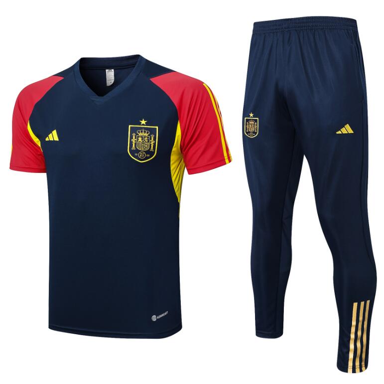 Camiseta adidas España niño pre-match azul marino