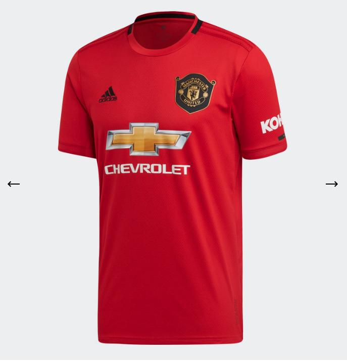 Camiseta genuina de la equipación local del Manchester United 2019-20