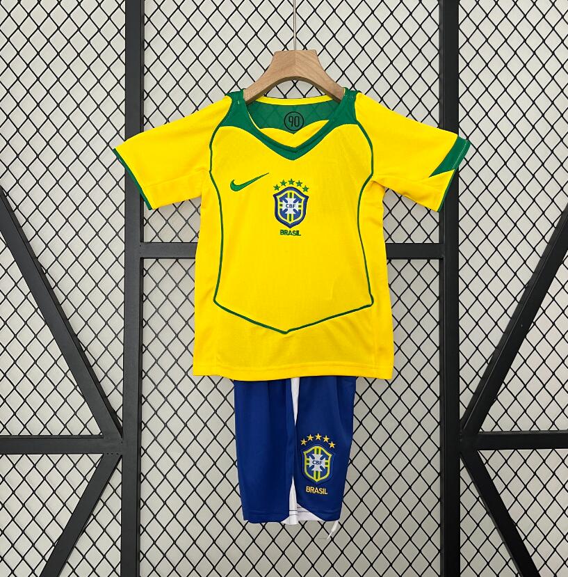 Camiseta Brasil Primera Equipación 2004 Niño