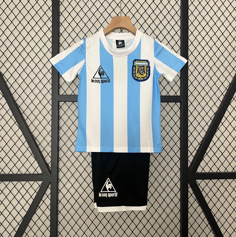 Camiseta Retro Argentina Primera Equipación 1986 Niño