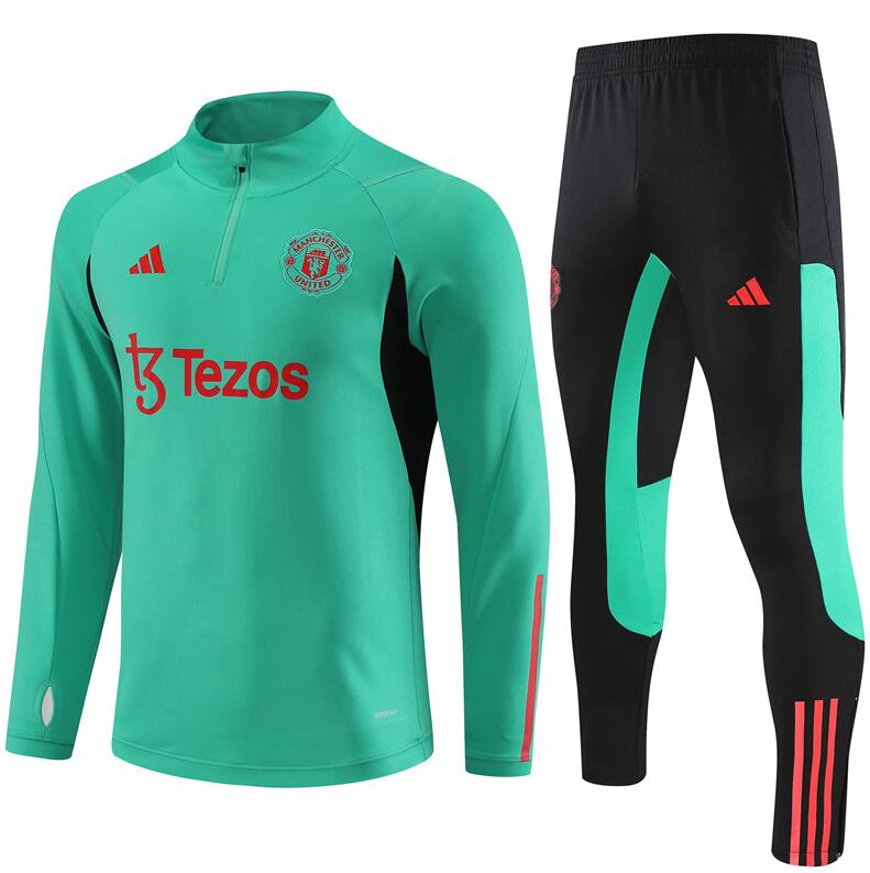 Chandal Entrenamiento Manchester United 2023-2024 Verde (Hombre/Niño) + Pantalones