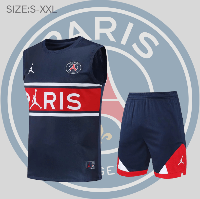 Camiseta Sin Mangas 22/23 PSG Conjunto De Entreno Azul Marino