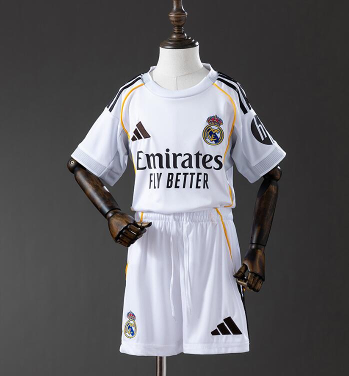 Maillot Real Madrid Enfant - Équipement 2025-2026, Polyester, Pour Supporters