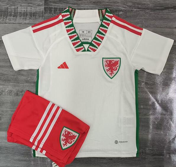 Camiseta GALES Segunda Equipación Mundial Qatar 2022 Niño