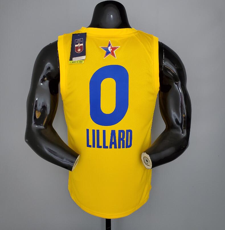 Camiseta 2021 LILLARD#0 All-Star Yellow
