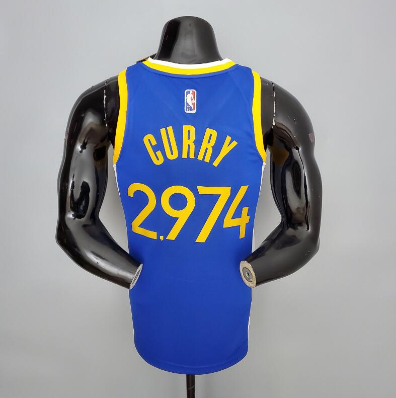 Camiseta 75th Anniversary Curry #2974 Warriors Blue