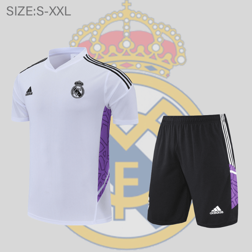 Camiseta De Entrenamiento Europeo Del Real M adrid 22/23 Blanco Púrpura