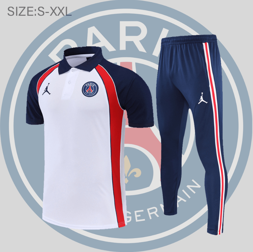 Polo Psg Conjunto Blanco Y Rojo