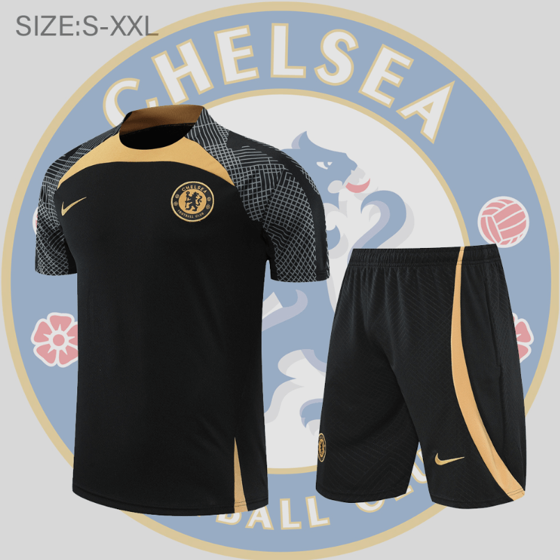 Camiseta Chelsea Conjunto De Entreno Manga Corta 22/23 Negro