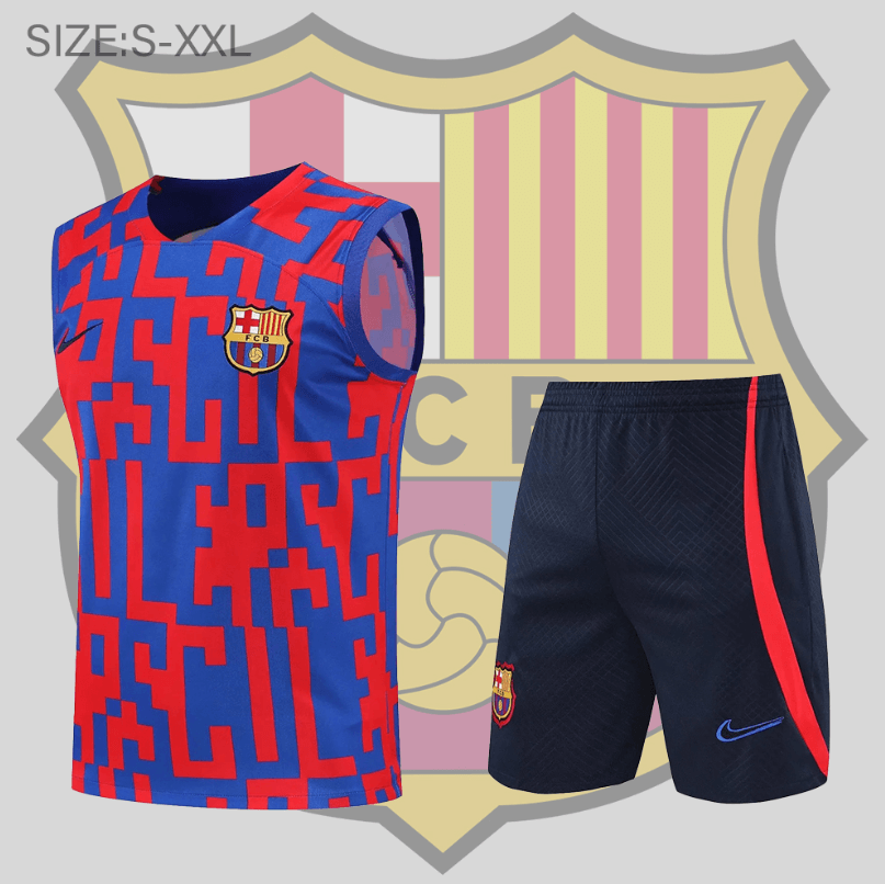 Camiseta De Fútbol Sin Mangas Barcelona 22-23 Roja Y Azul