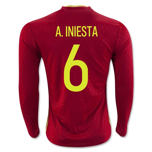 CAMISETA España 2016 A. INIESTA LS PRIMERA EQUIPACIÓN