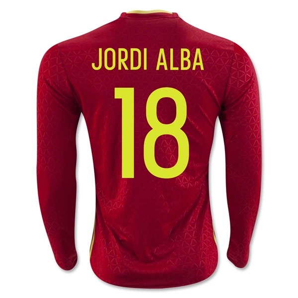 CAMISETA España 2016 JORDI ALBA LS PRIMERA EQUIPACIÓN