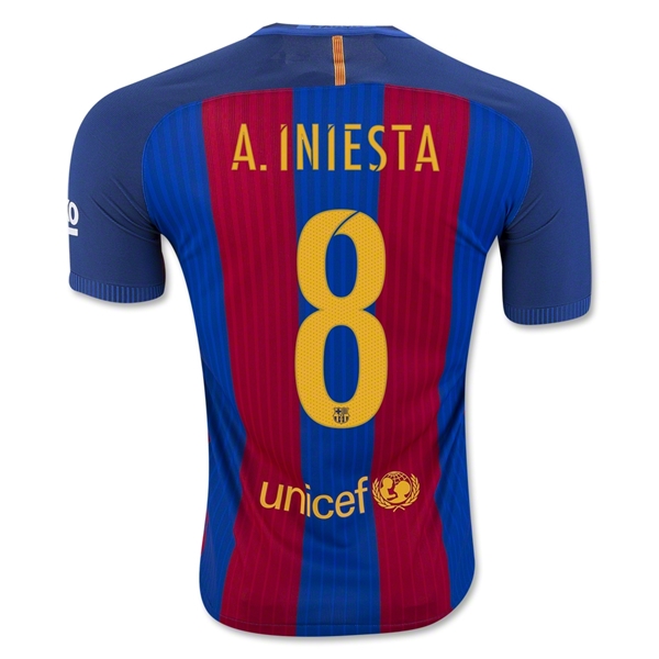 CAMISETA B-arcelona 16/17 A. INIESTA Authentic PRIMERA EQUIPACIÓN